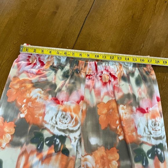 Peck & Peck Women's Orange Floral Boho Elastic Waist Stretch Lounge Pants‎ XL - Picture 3 of 7